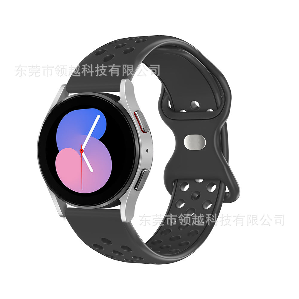 Silicone Watch Strap with Butterfly Clasp for Samsung & Huawei